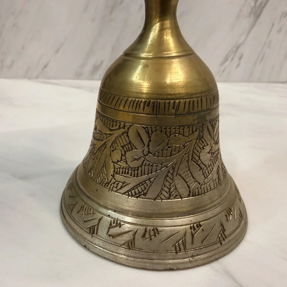 Etched Bell Candle Stick Holder